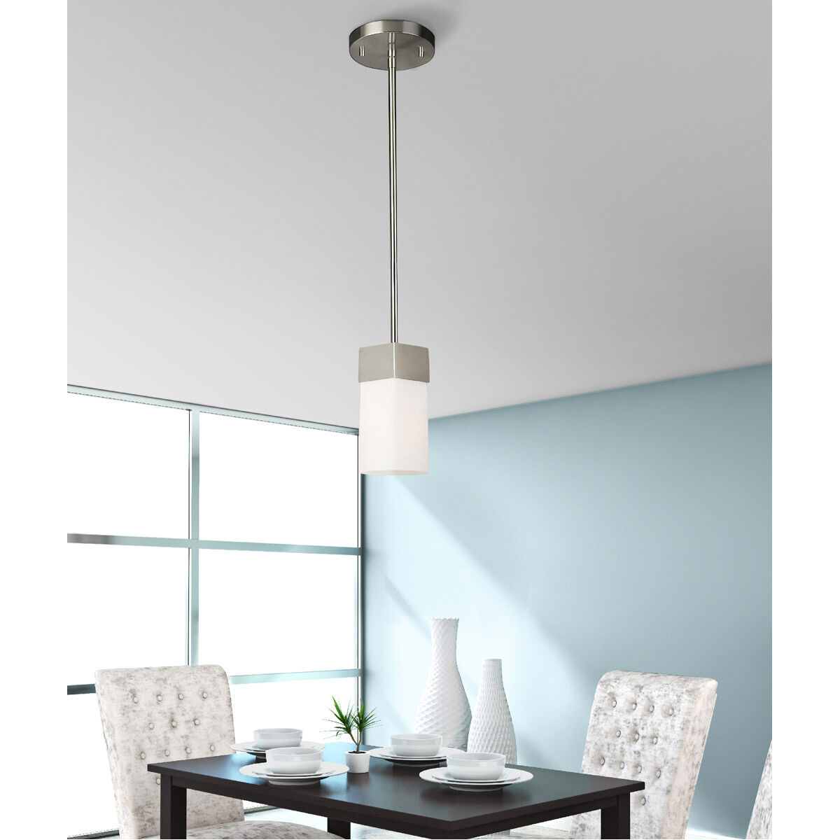 Novela 1 Light 5.12 inch Brushed Nickel Mini Pendant Ceiling Light