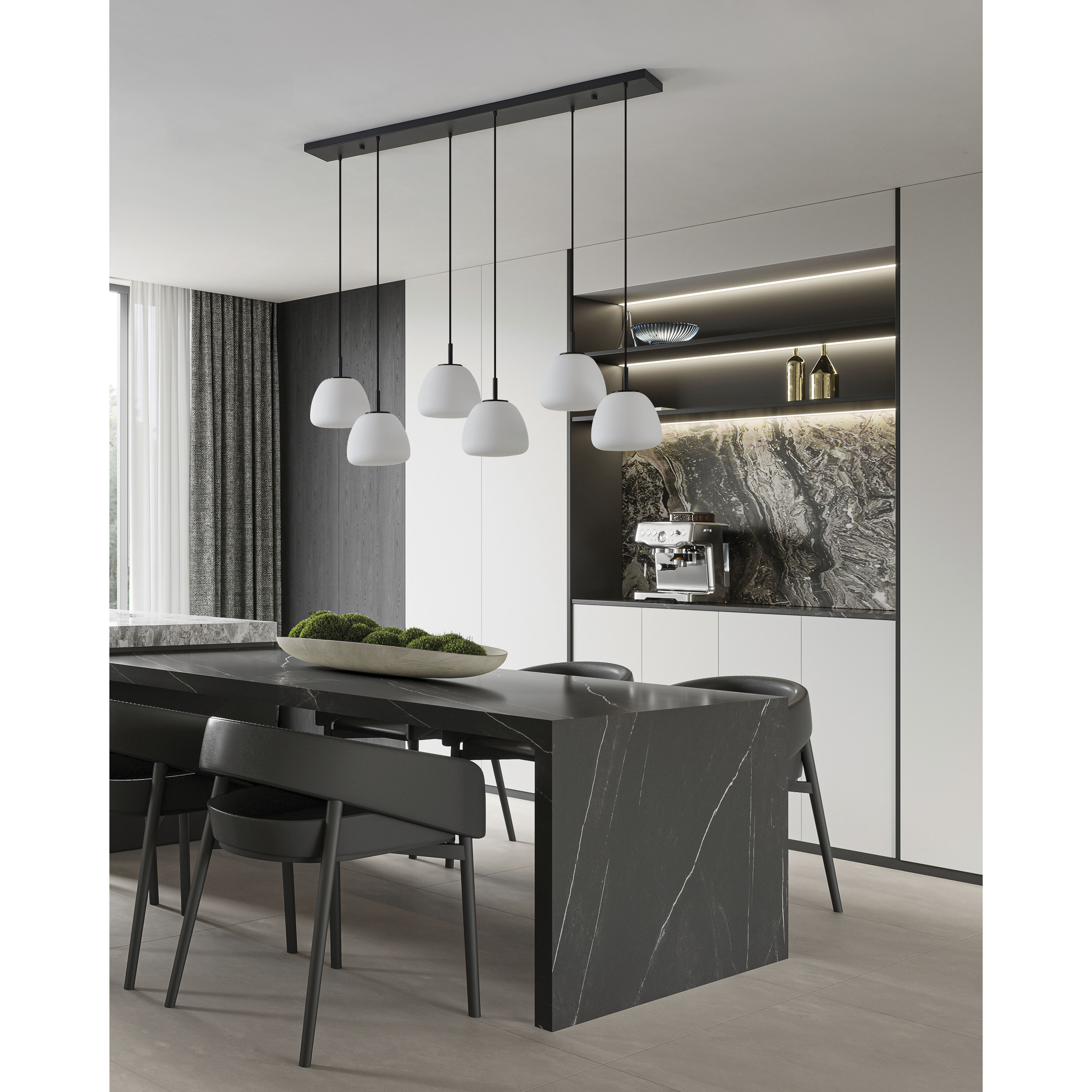 Balmes 6 Light 12.6 inch Black Pendant Ceiling Light