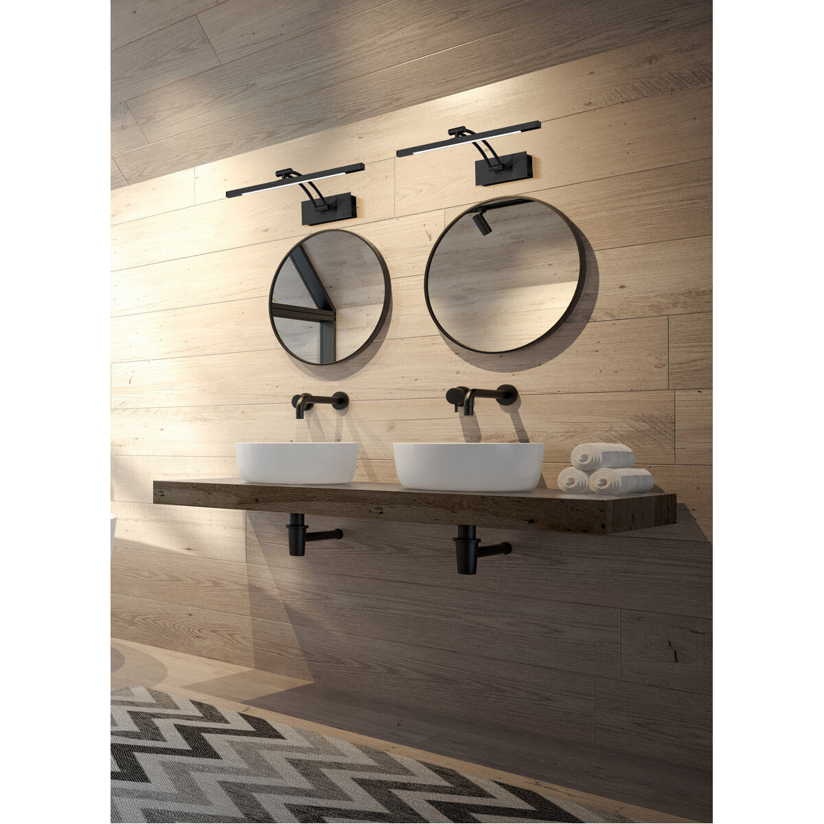 Doreen 1 53 watt 24.25 inch Matte Black Picture Light Wall Light