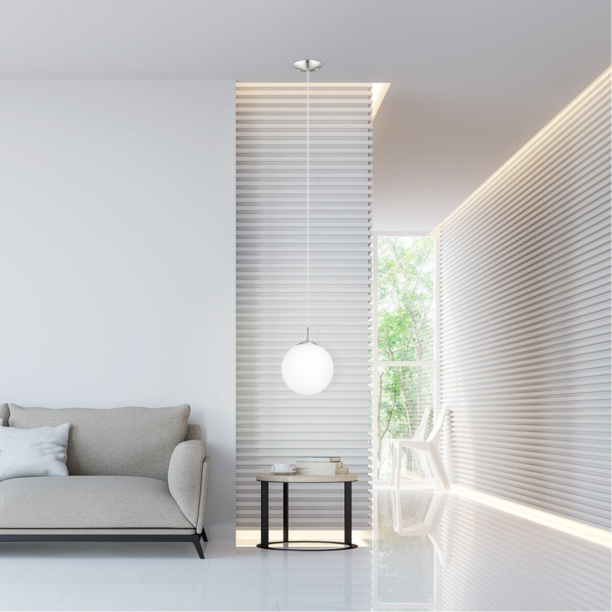 Rondo 1 Light 9.84 inch Matte Nickel Pendant Ceiling Light