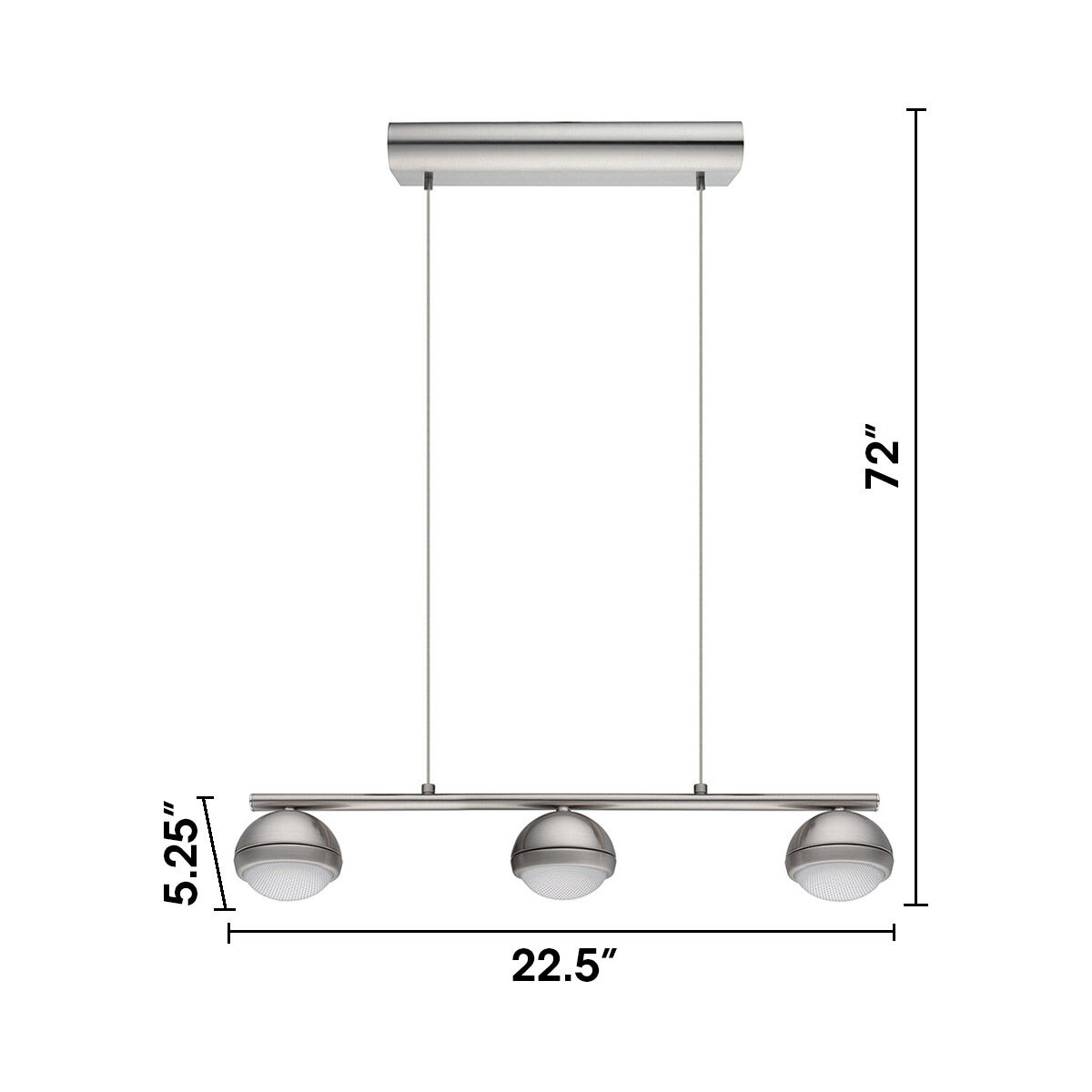 Lombes LED 5.25 inch Matte Nickel Multi Light Pendant Ceiling Light