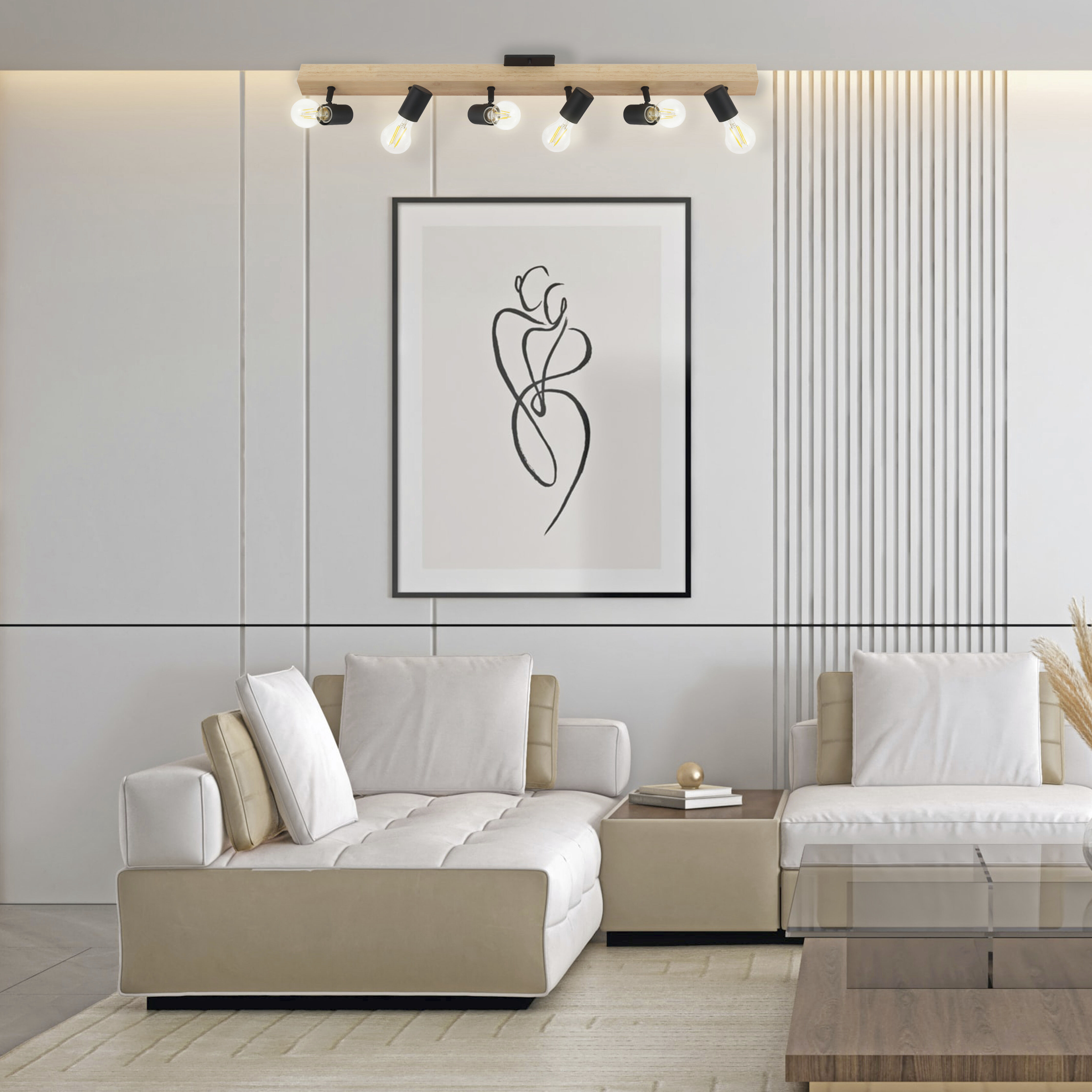 Kingswood 6 Light 120 Brown and Black Track Light Ceiling Light