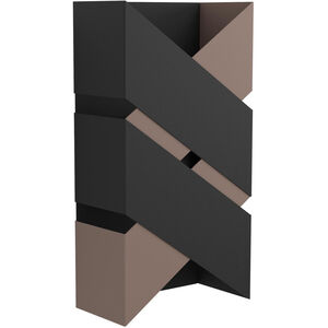 Gurare 2 Light 2 inch Structured Black and Mocha Wall Light