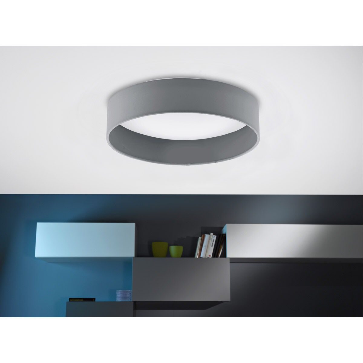 Palomaro LED 12.6 inch Charcoal Grey Flush Mount Ceiling Light