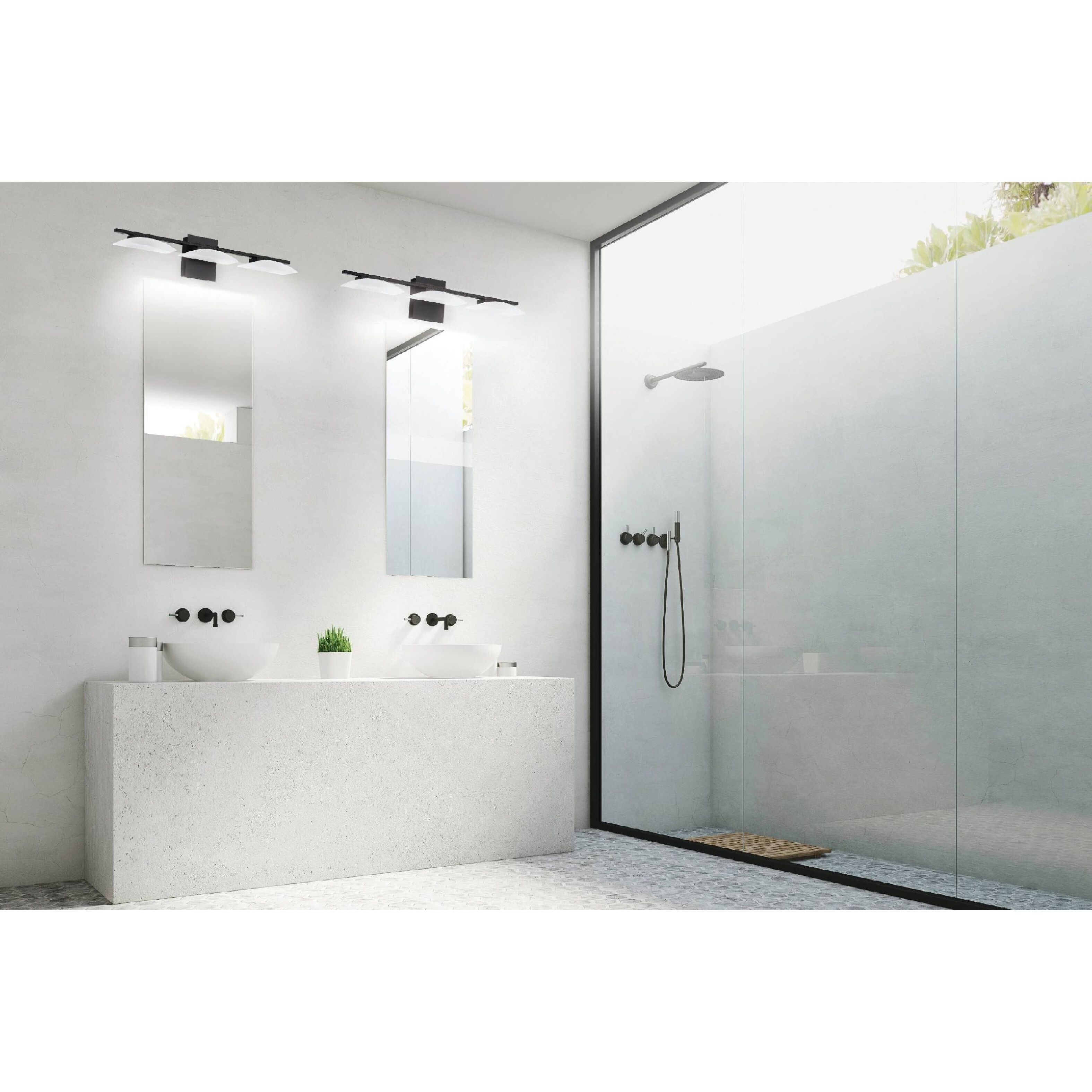 Metrass 3 LED 27.56 inch Matte Black Bath Vanity Wall Light