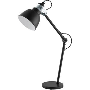 Thornford 25 inch 60.00 watt Matte Black and Chrome Desk Lamp Portable Light