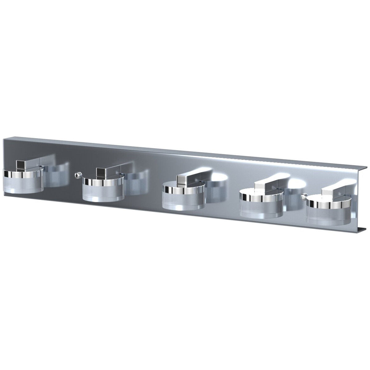 Romendo LED 30.86 inch Chrome Vanity Light Wall Light, Clear and Satin Shade