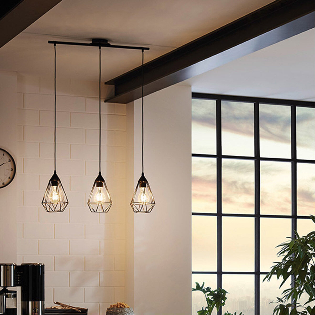 Eglo Tarbes Linear Suspension Laiton Noir 94189