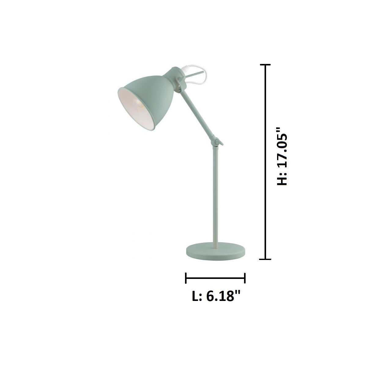 Priddy 17.05 inch 40.00 watt Pastel Light Green Desk Lamp Portable Light