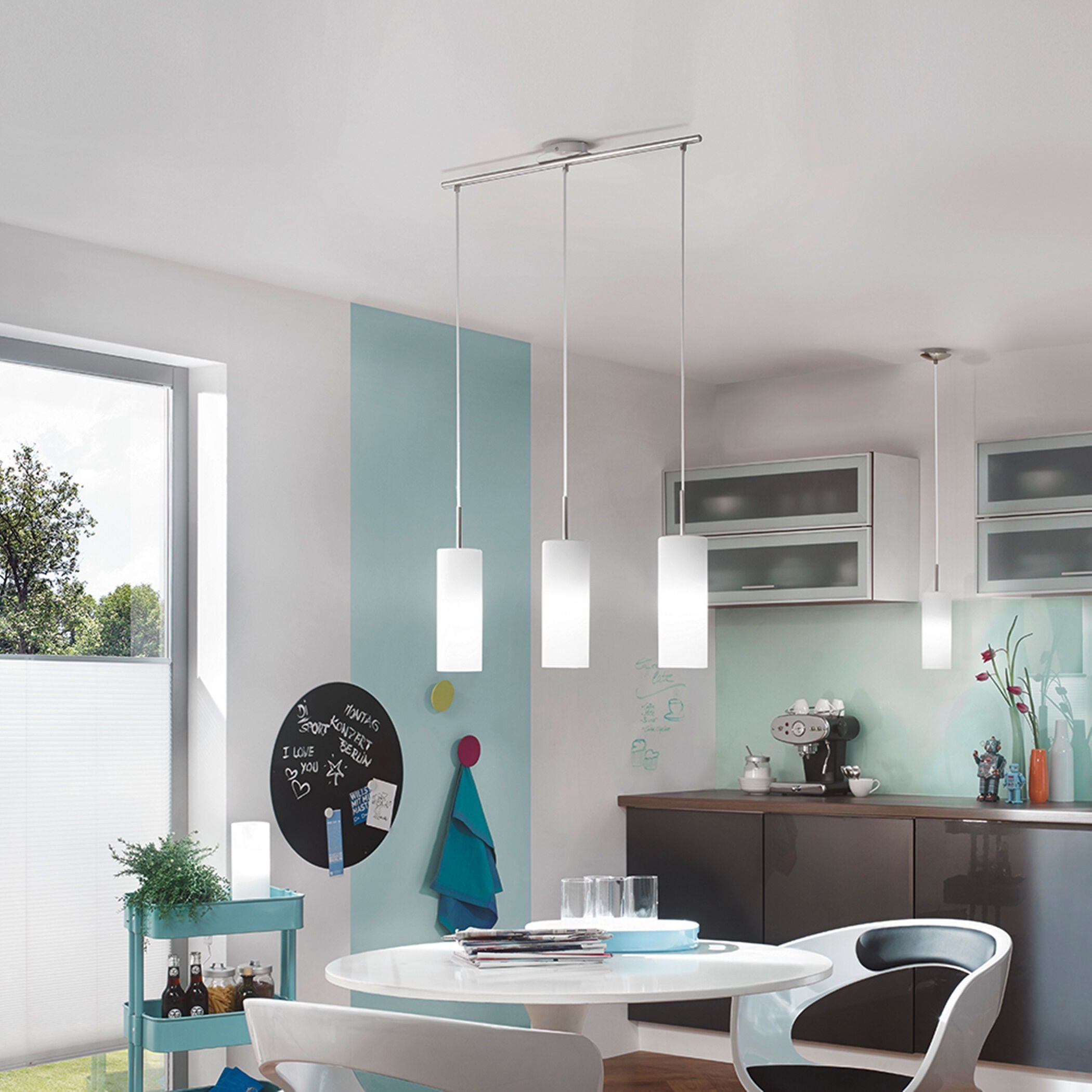 Troy 3 3 Light 28.35 inch Matte Nickel Linear Pendant Ceiling Light