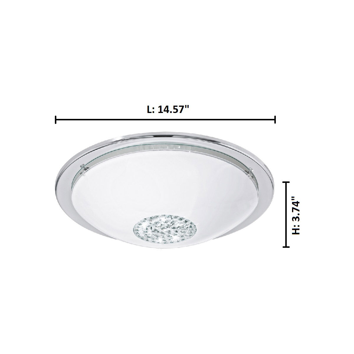 Giolina LED 14.57 inch Chrome Flush Mount Ceiling Light