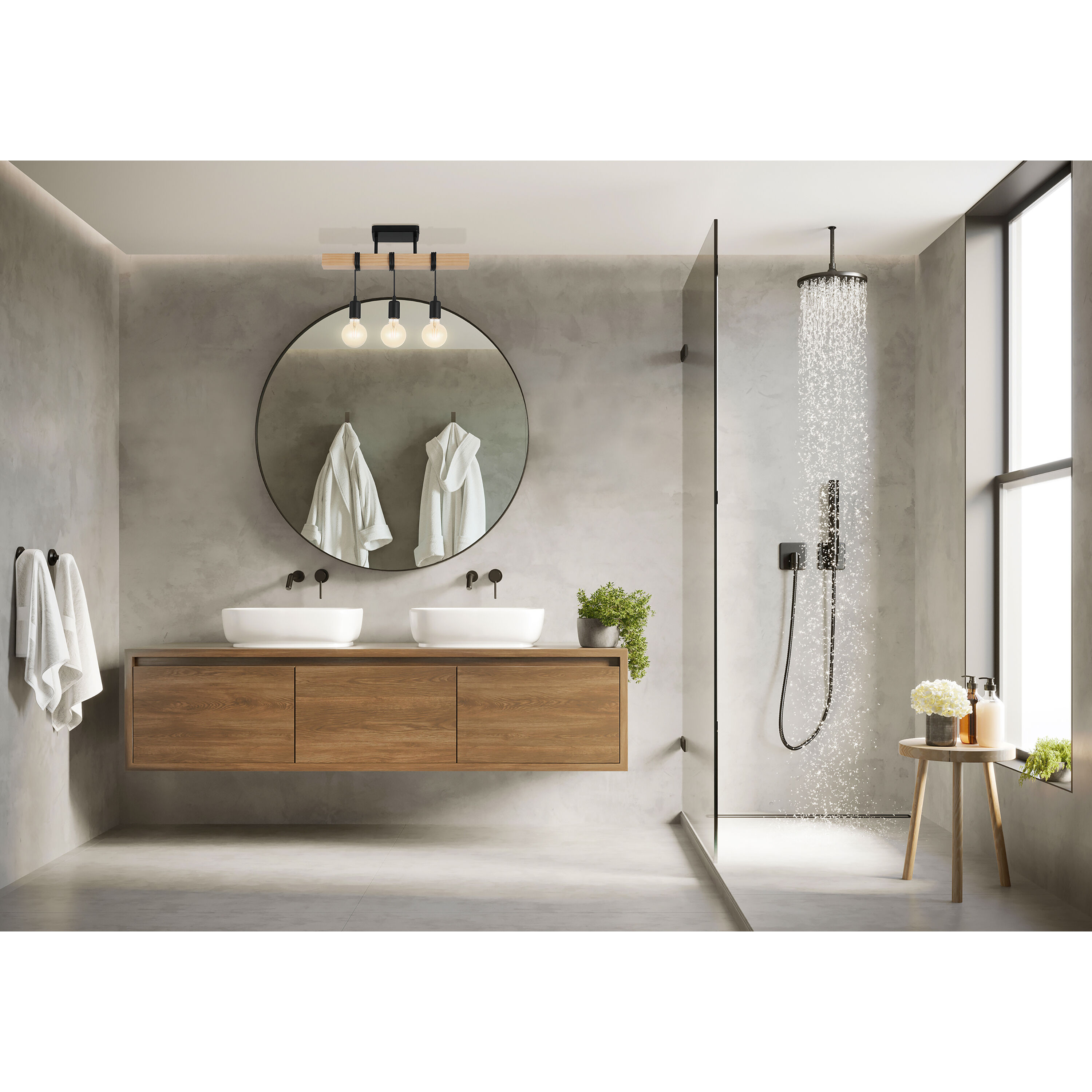 Kingswood 3 Light 21.65 inch Natural Wall Light