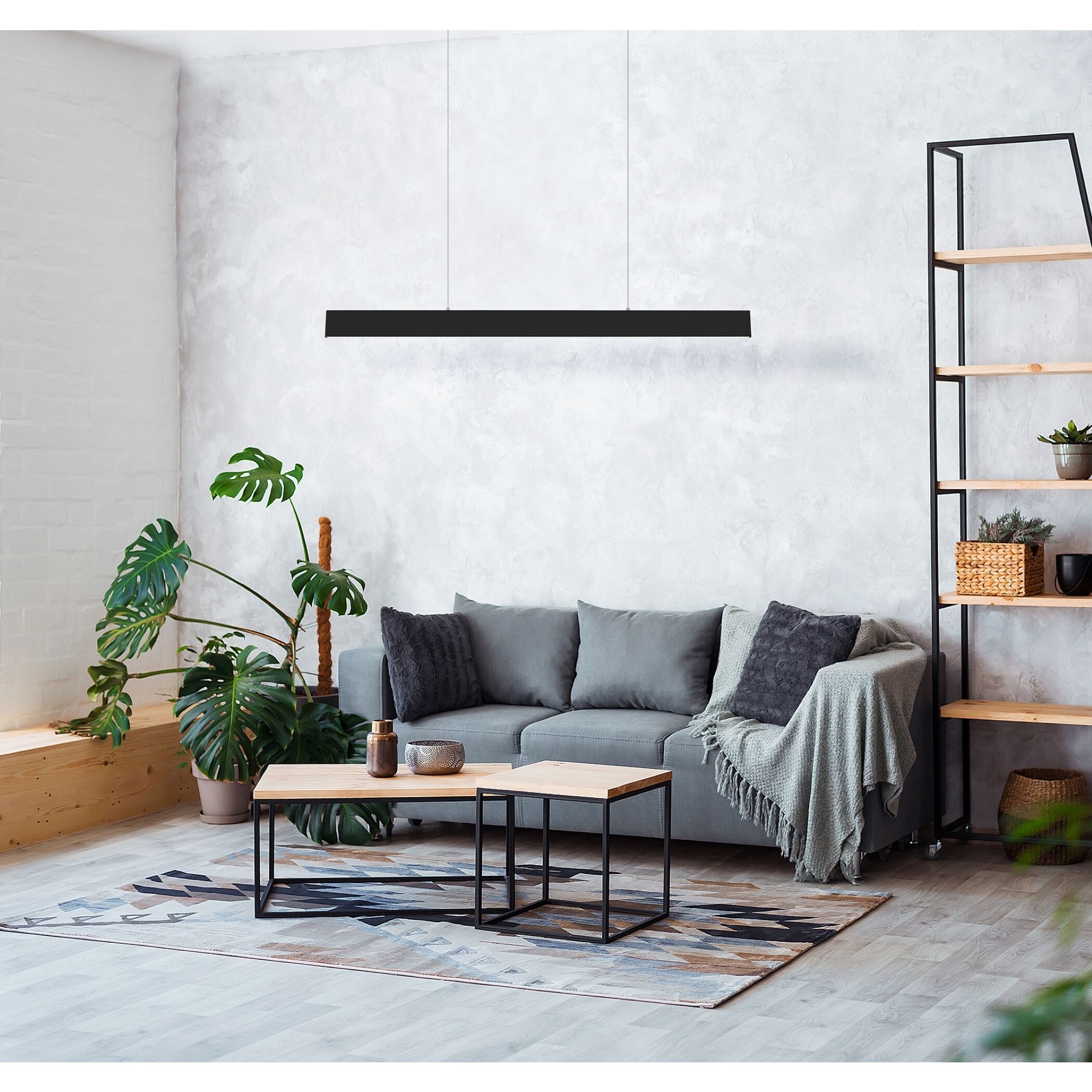 Climene LED 46.5 inch Matte Black Linear Pendant Ceiling Light