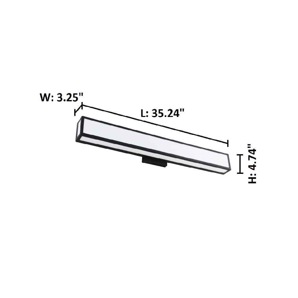 Maska LED 35.24 inch Matte Black Bath Vanity Wall Light