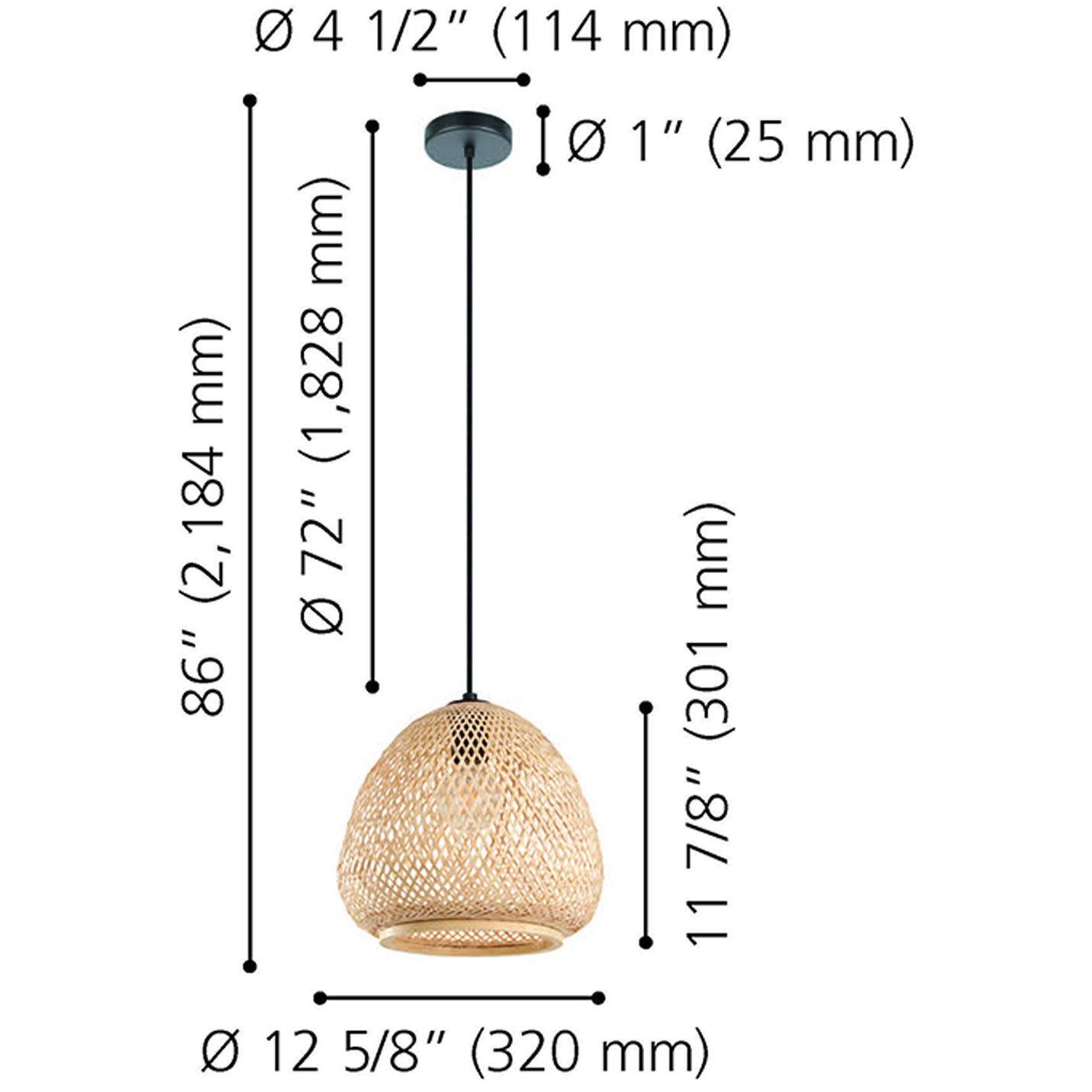 Dembleby 1 Light 12.6 inch Black Pendant Ceiling Light