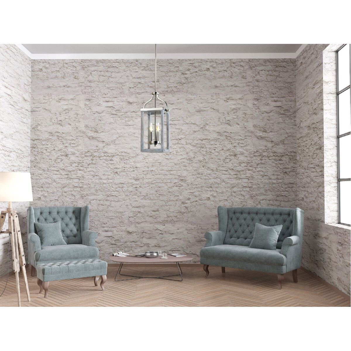 Montrose 3 Light 9 inch Acacia Wood and Brushed Nickel Foyer Pendant Ceiling Light