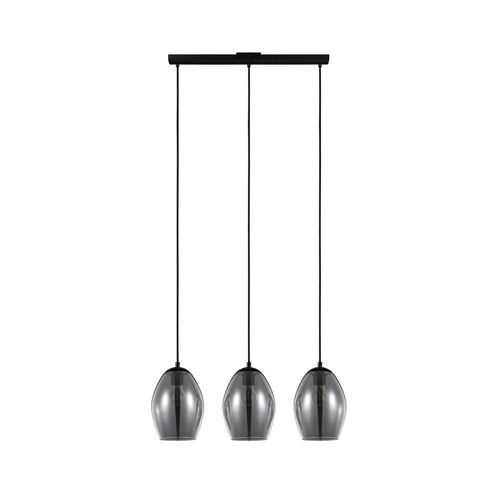 Estanys 3 Light 29.13 inch Matte Black Linear Pendant Ceiling Light