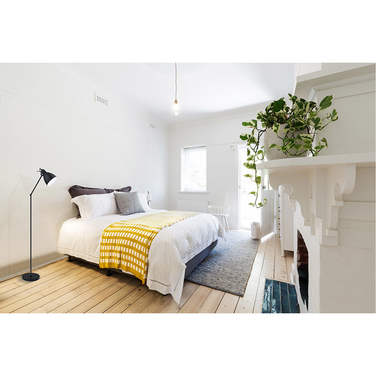 Priddy 54.33 inch 40.00 watt Black Floor Lamp Portable Light