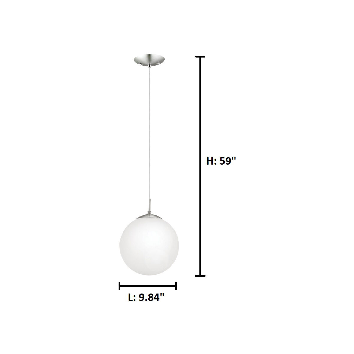 Rondo 1 Light 9.84 inch Matte Nickel Pendant Ceiling Light