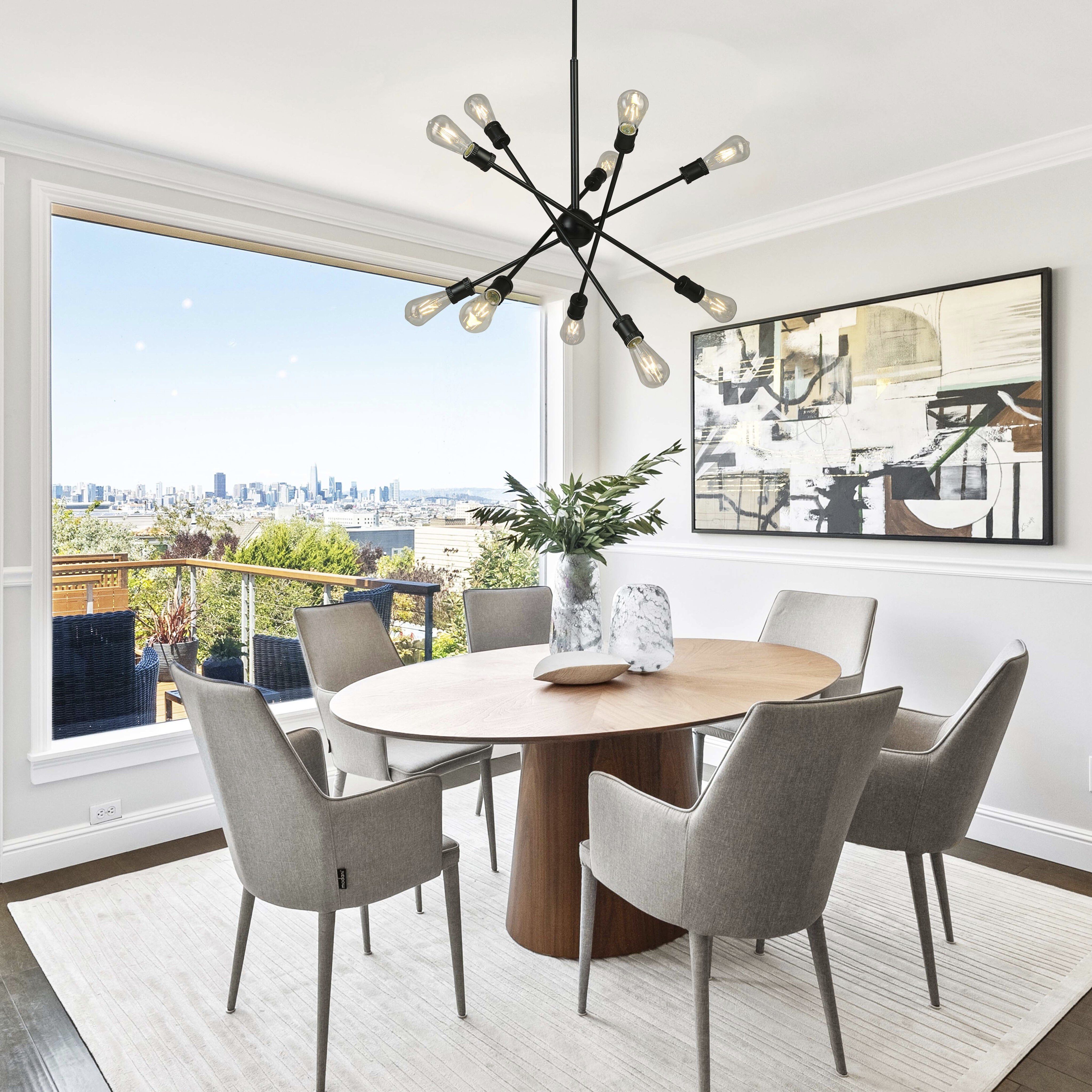 Etris Row 10 Light 26.89 inch Black Pendant Ceiling Light