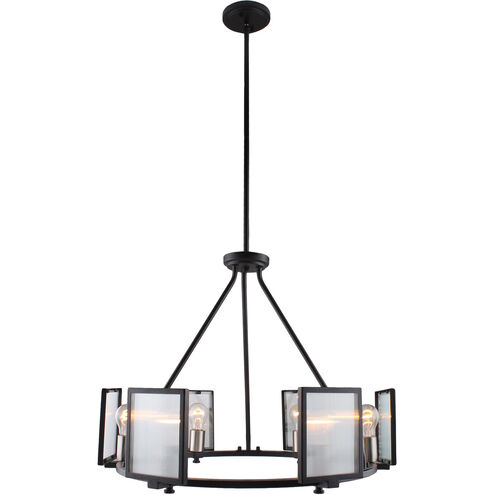 Henessy 6 Light 25 inch Black and Brushed Nickel Chandelier Ceiling Light