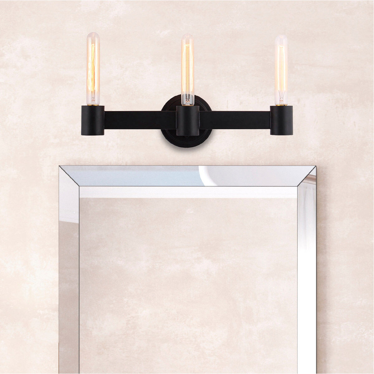 Broyles 3 Light 18.5 inch Matte Black Bath Vanity Wall Light