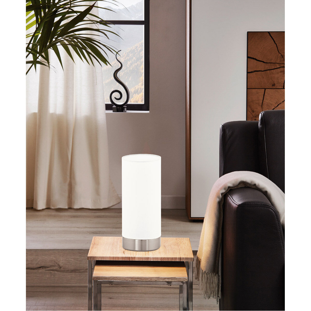 Pasteri 10 inch 60.00 watt Matte Nickel Table Lamp Portable Light 