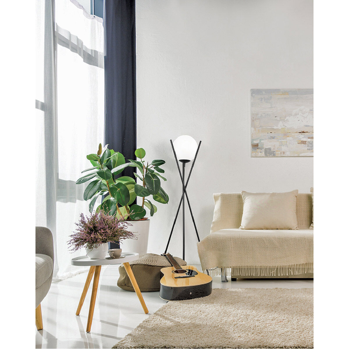 Salvezinas 59 inch 60.00 watt Matte Black Floor Lamp Portable Light