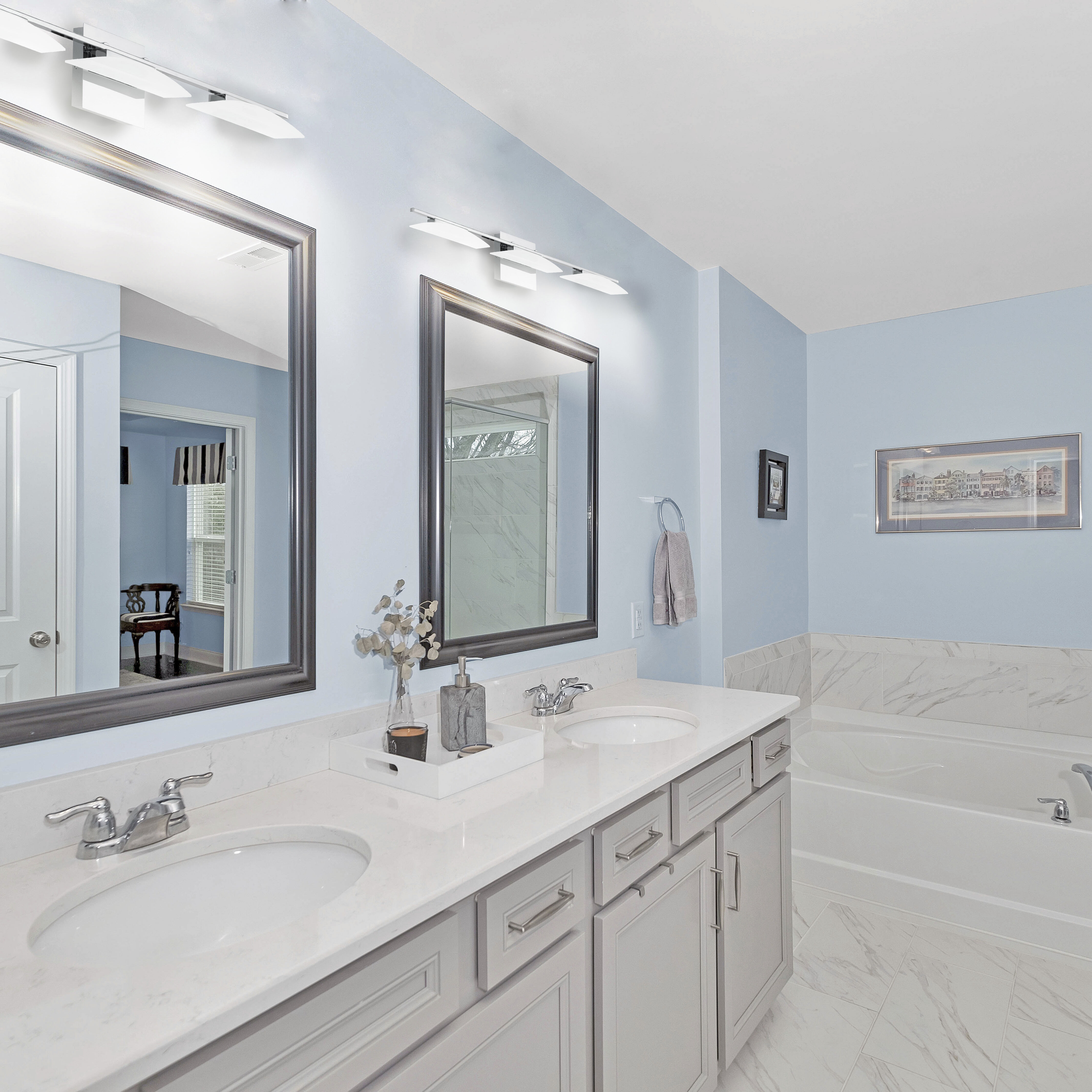 Metrass 3 LED 27.56 inch Chrome Bath Vanity Wall Light