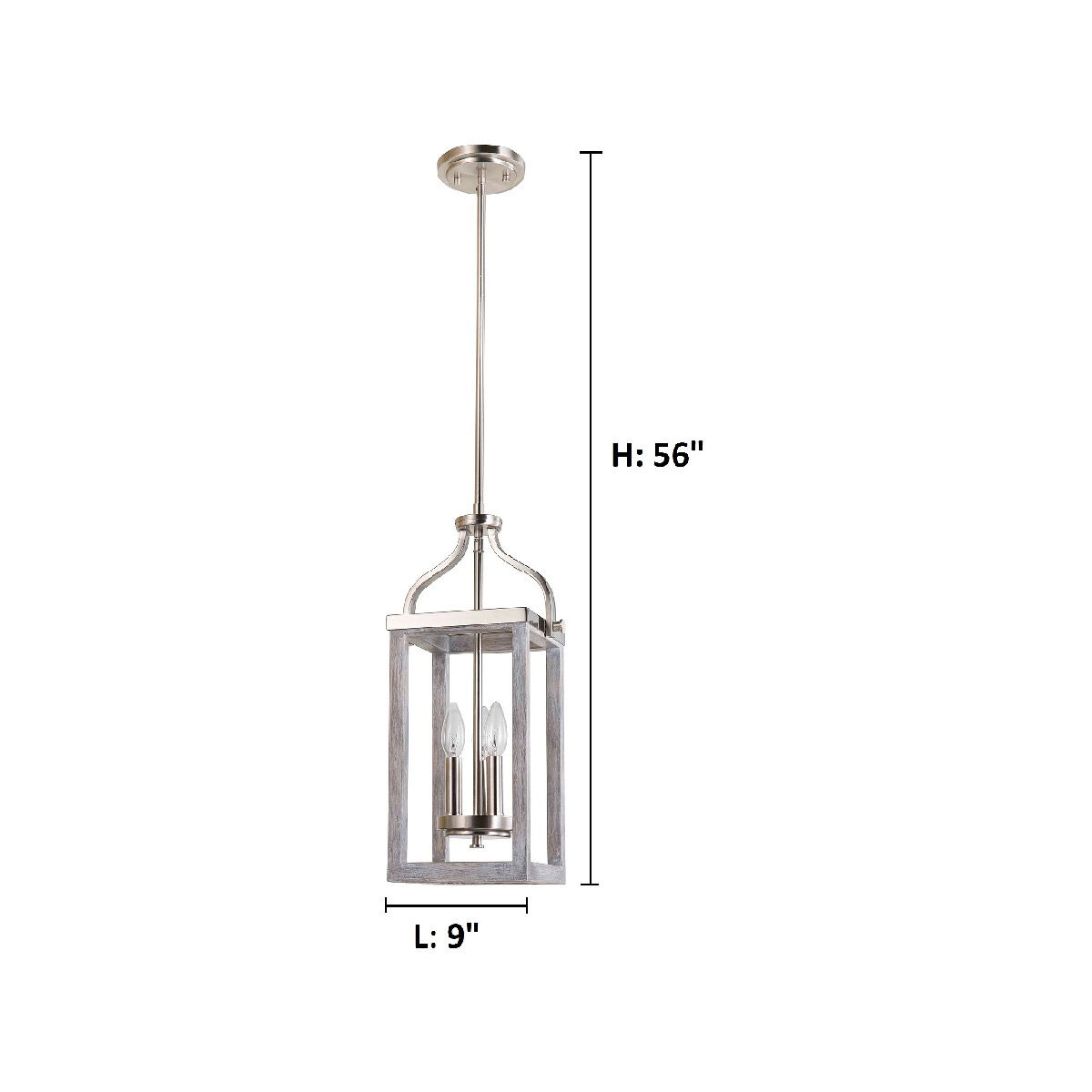 Montrose 3 Light 9 inch Acacia Wood and Brushed Nickel Foyer Pendant Ceiling Light
