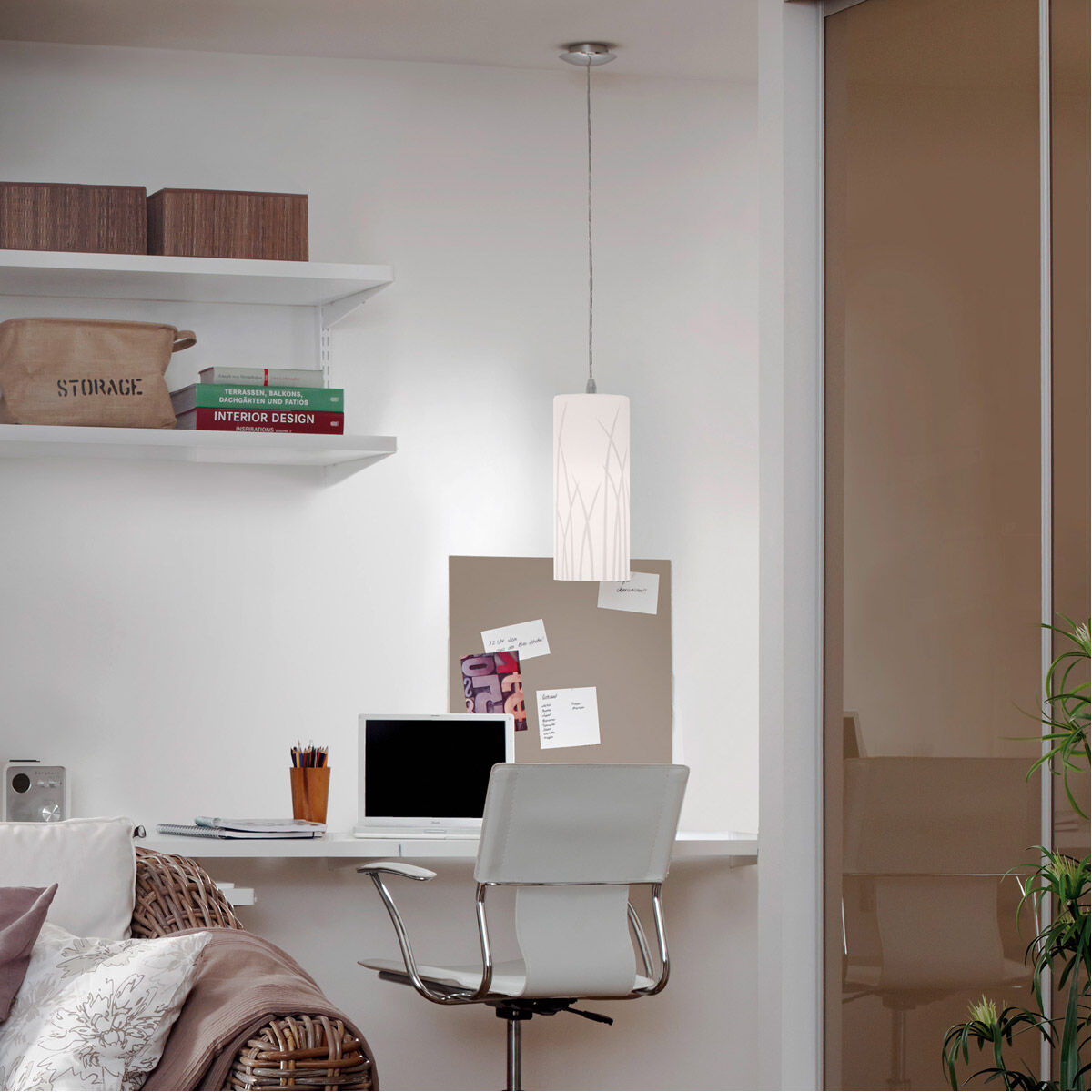 Rivato 1 Light 4.96 inch White and Chrome Pendant Ceiling Light