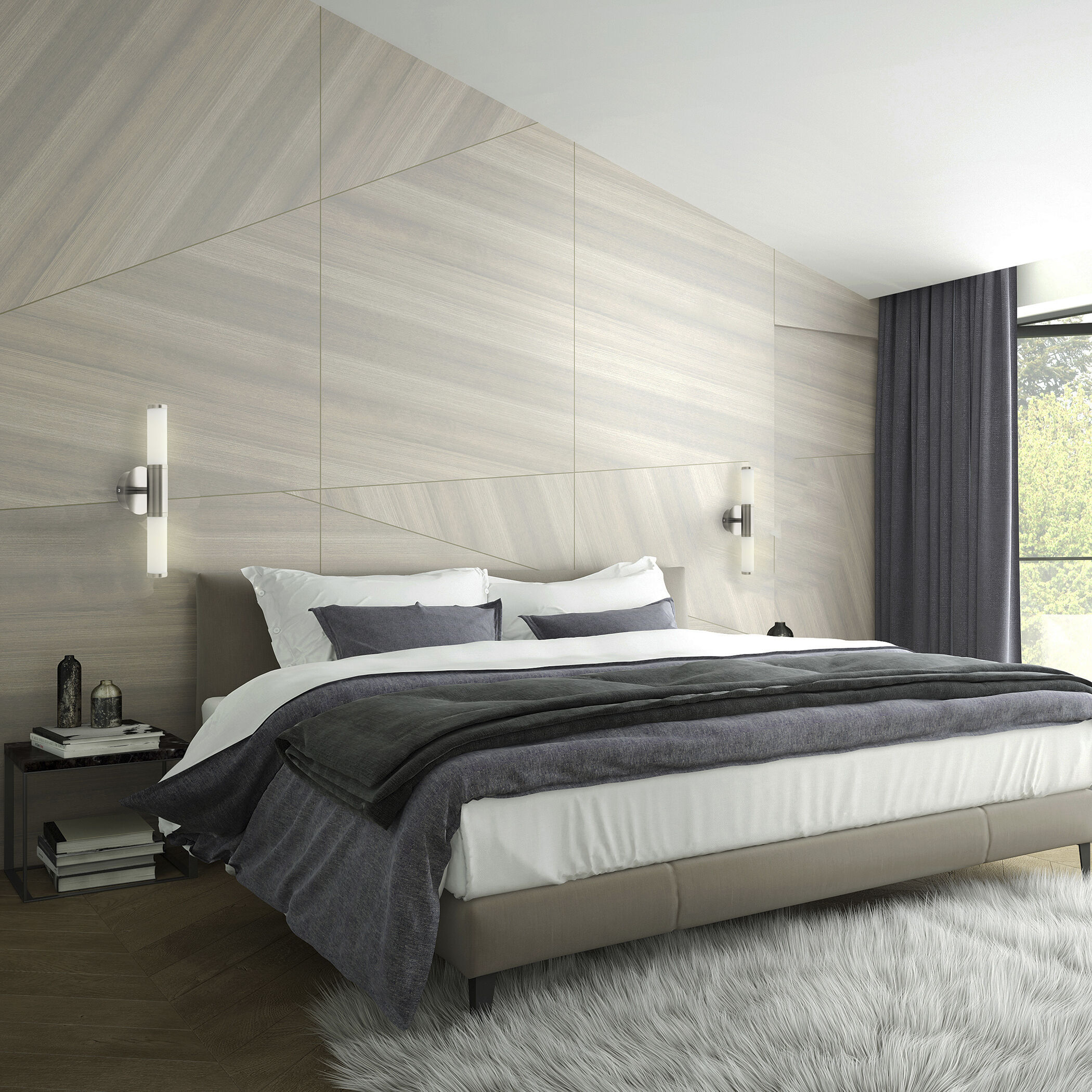 Palmera 1 LED 4.92 inch Satin Nickel Vanity Light Wall Light