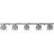 Iride 5 Light 44 inch Chrome Vanity Light Wall Light, Clear and White Glass