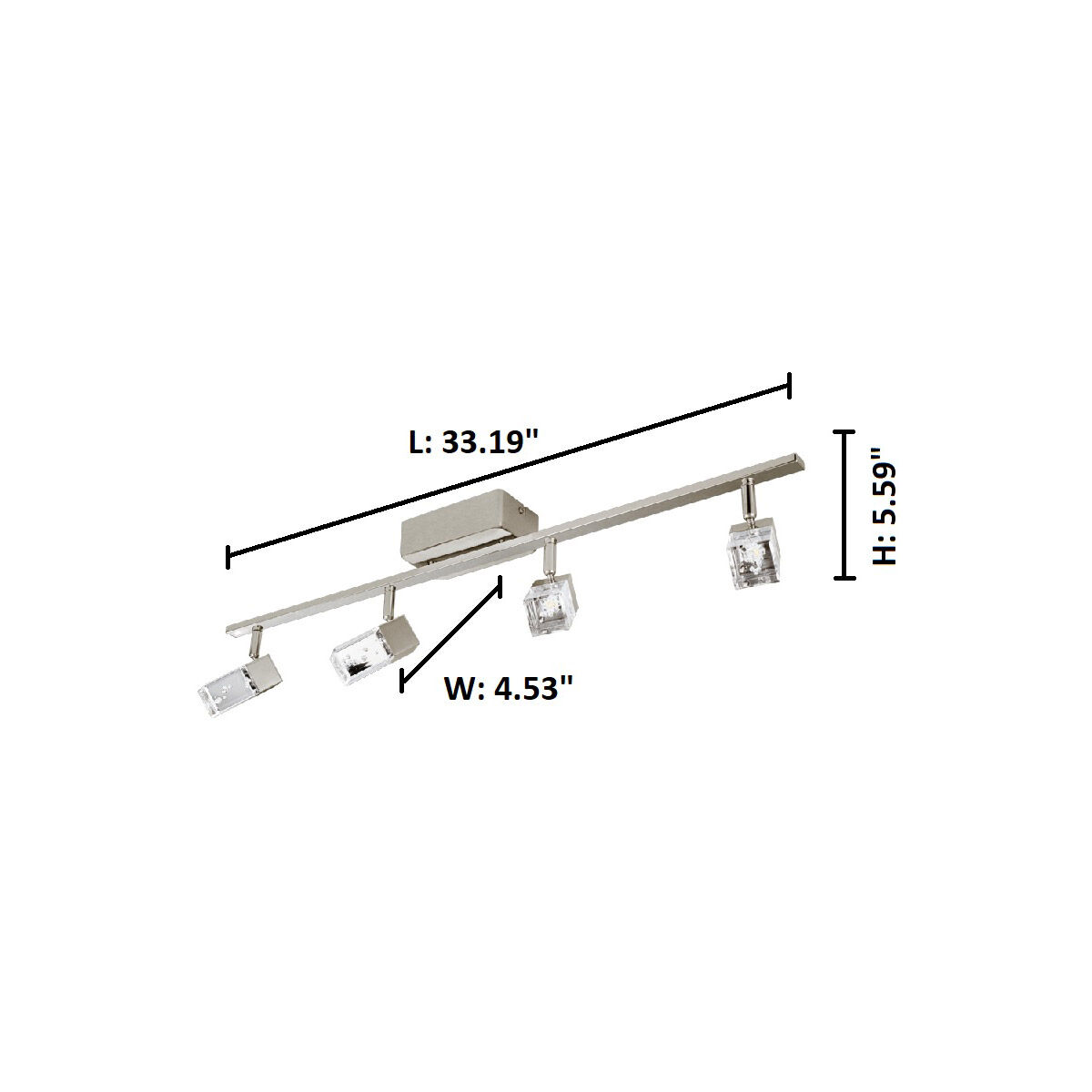 Cantil 4 Light 120 Matte Nickel Track Light Ceiling Light