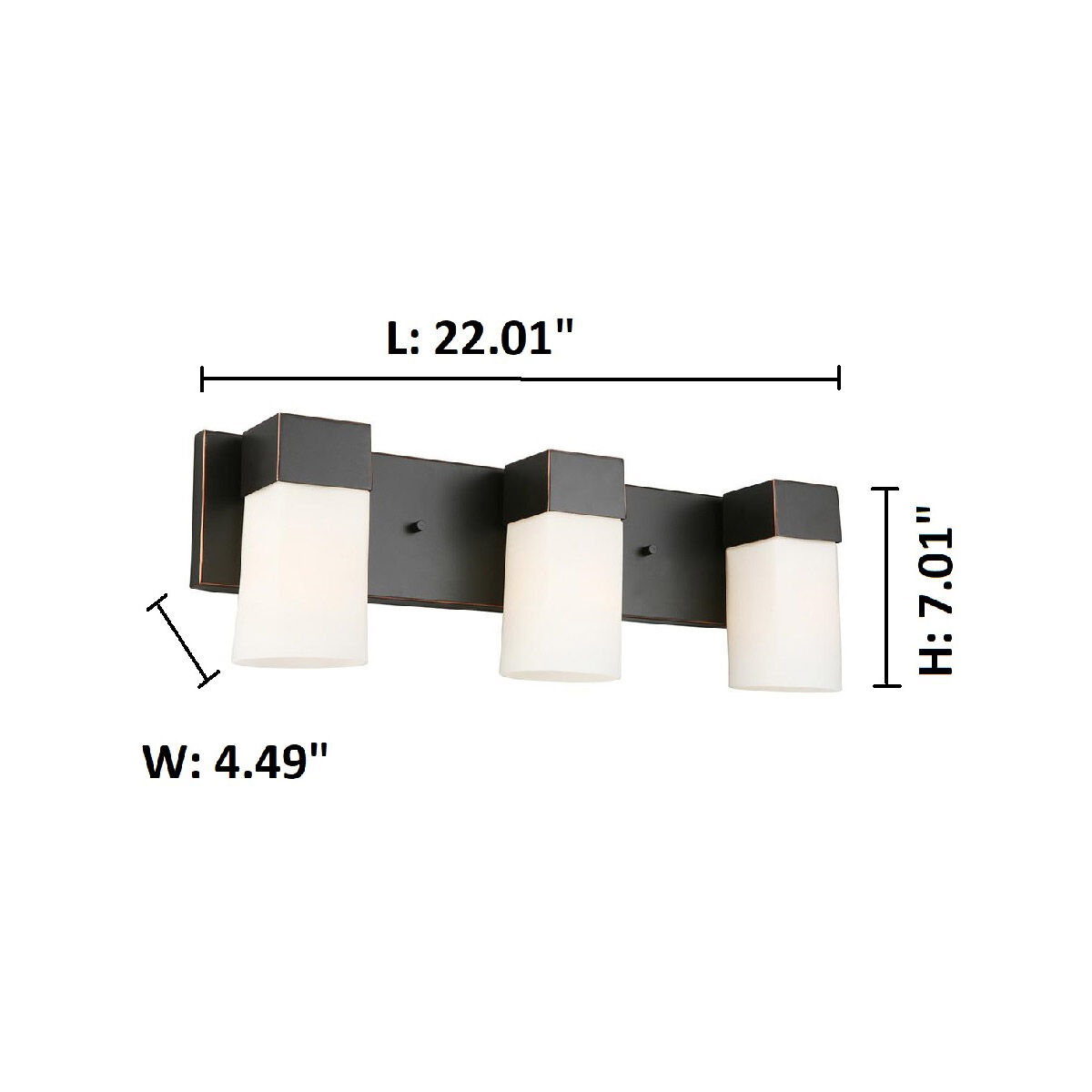 Ciara Springs 3 Light 22.01 inch Oil Rubbed Bronze Bath Vanity Wall Light