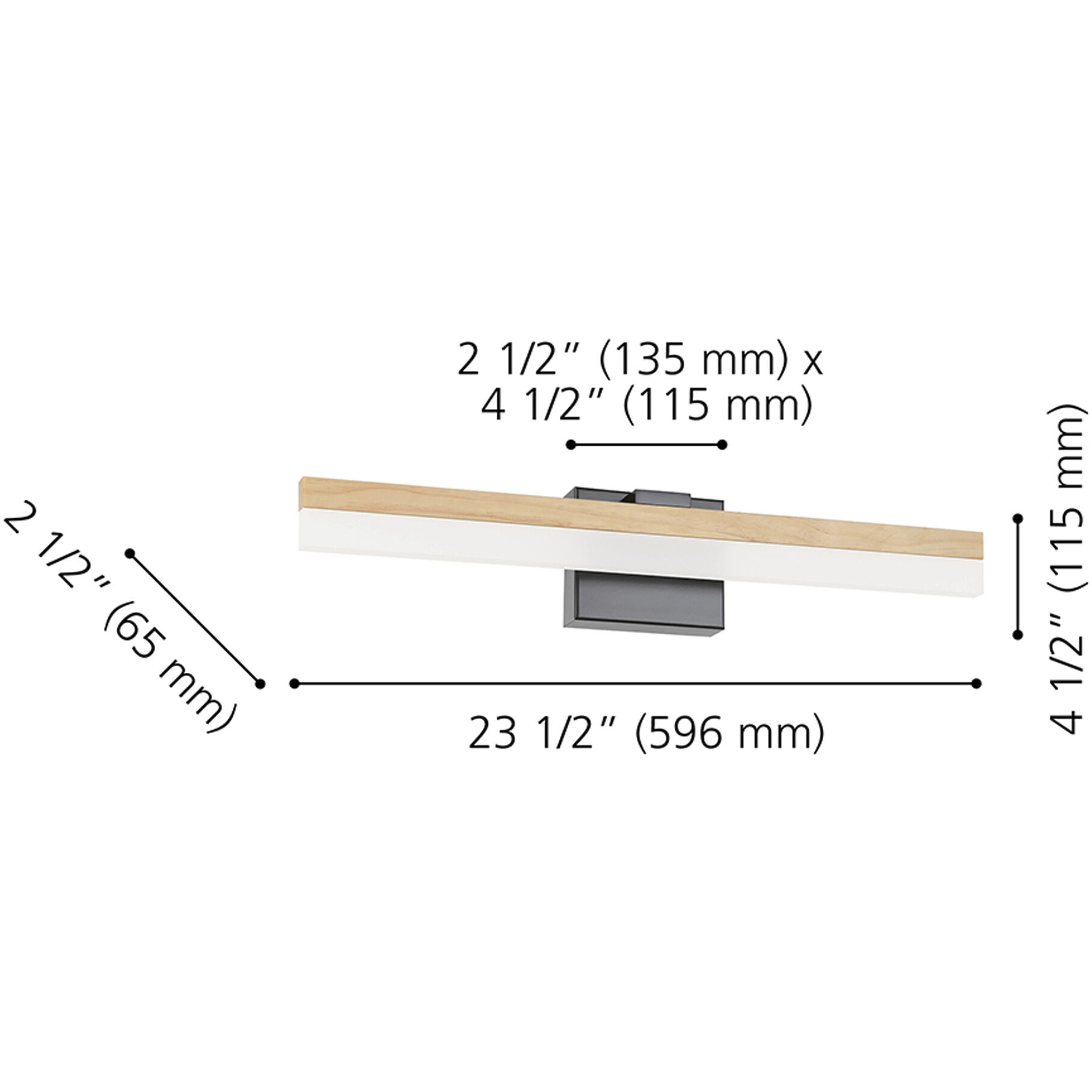 Palmital 1 Light 23 inch Natural Wood Bath Vanity Wall Light