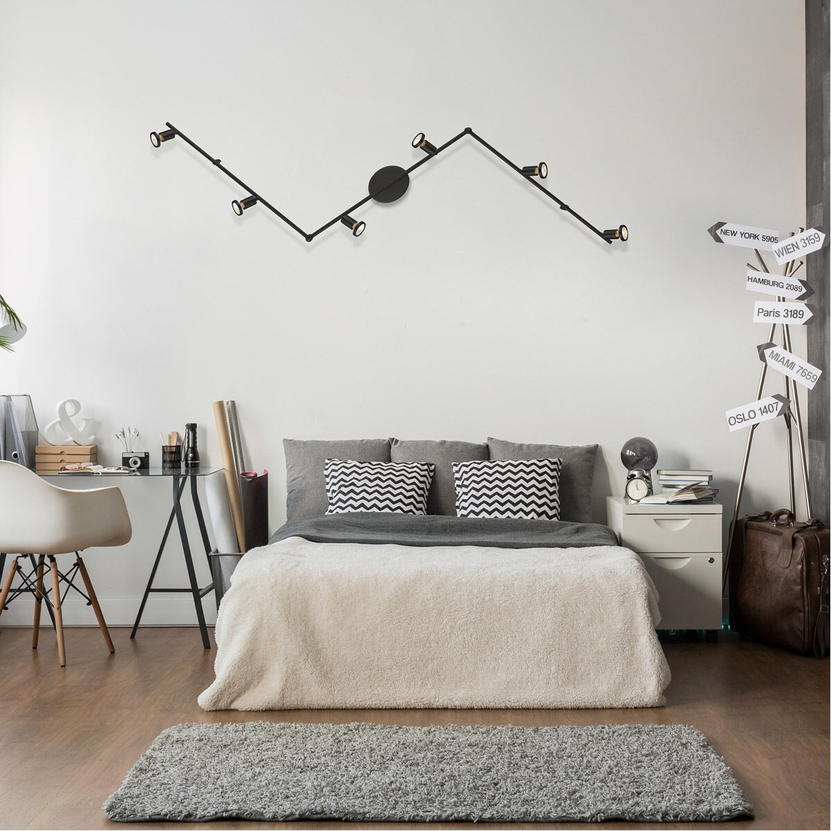 Tremendo 6 Light 120 Structured Black Track Light Ceiling Light