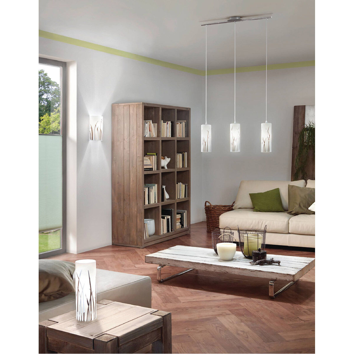 Rivato 3 Light 27.75 inch White and Chrome Pendant Ceiling Light