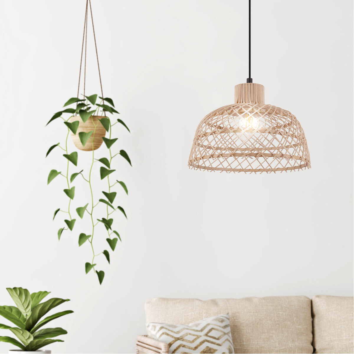 Ausnby 14.57 inch Black Dome Pendant Ceiling Light