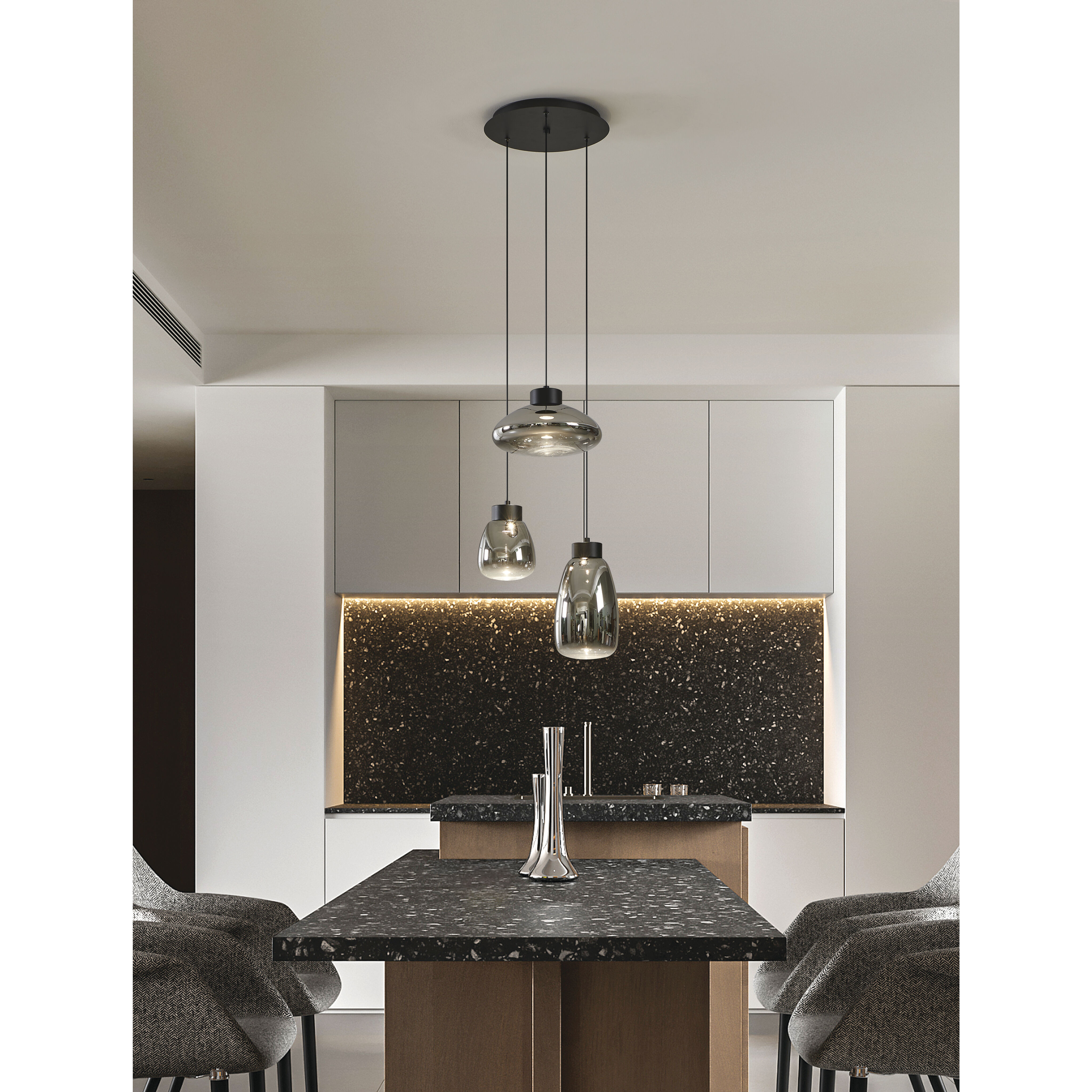 Sarnarra LED 17.44 inch Black Pendant Ceiling Light