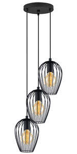 Newtown 3 Light 15.75 inch Matte Black Multi Light Pendant Ceiling Light