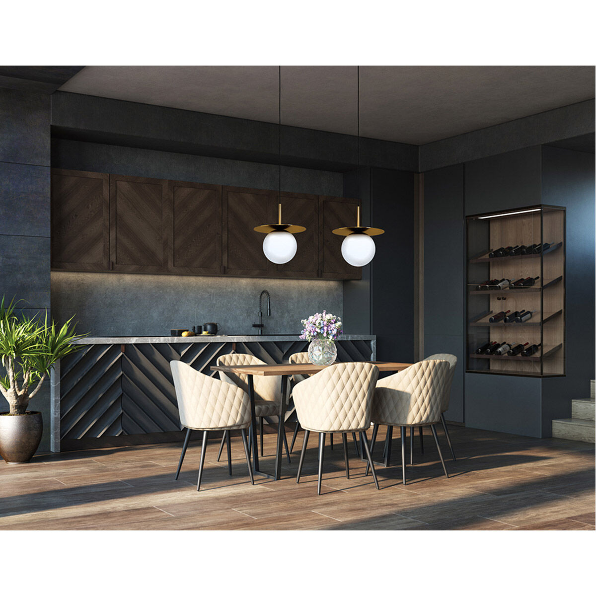 Arenales 1 Light 10.83 inch Brushed Brass Pendant Ceiling Light