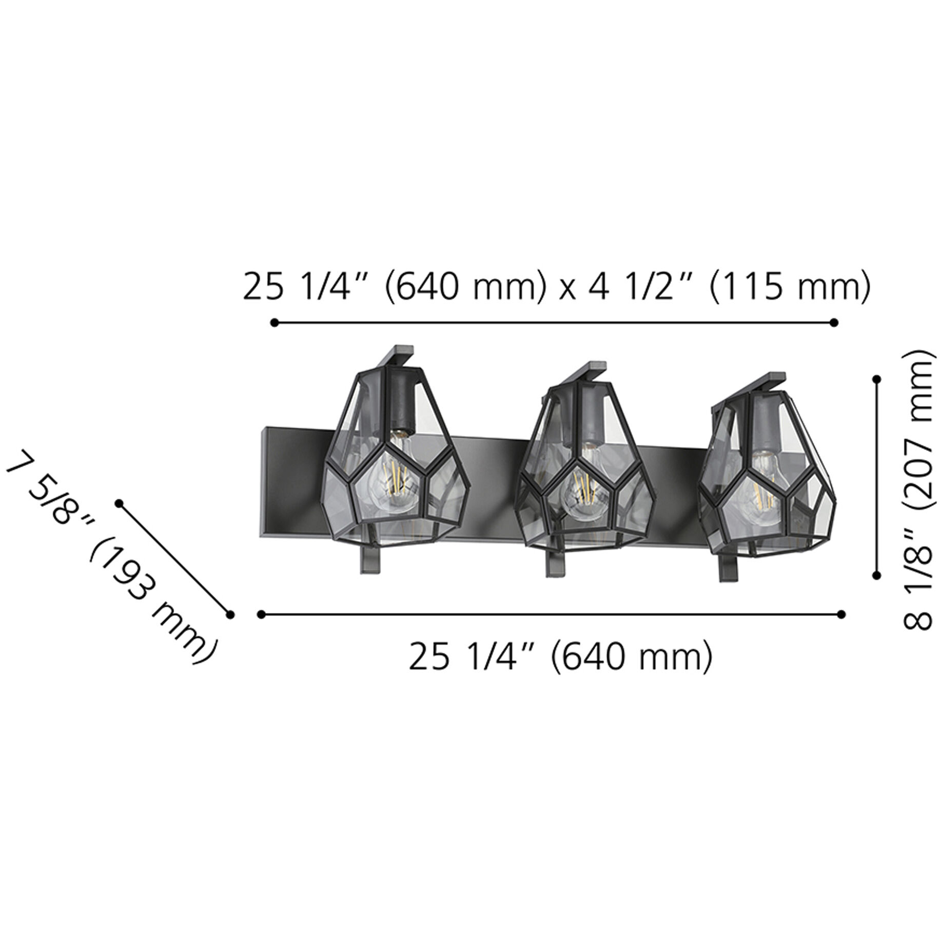 Mardyke 3 Light 0.9 inch Matte Black Bath Vanity Wall Light