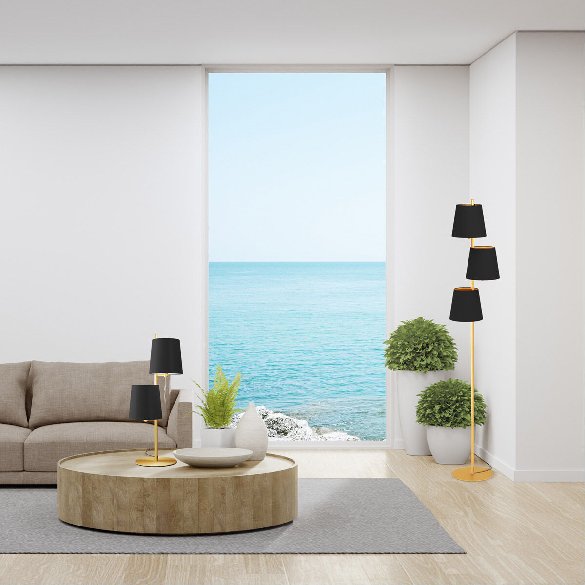 Almeida 2 65.75 inch 40.00 watt Brushed Brass Floor Lamp Portable Light