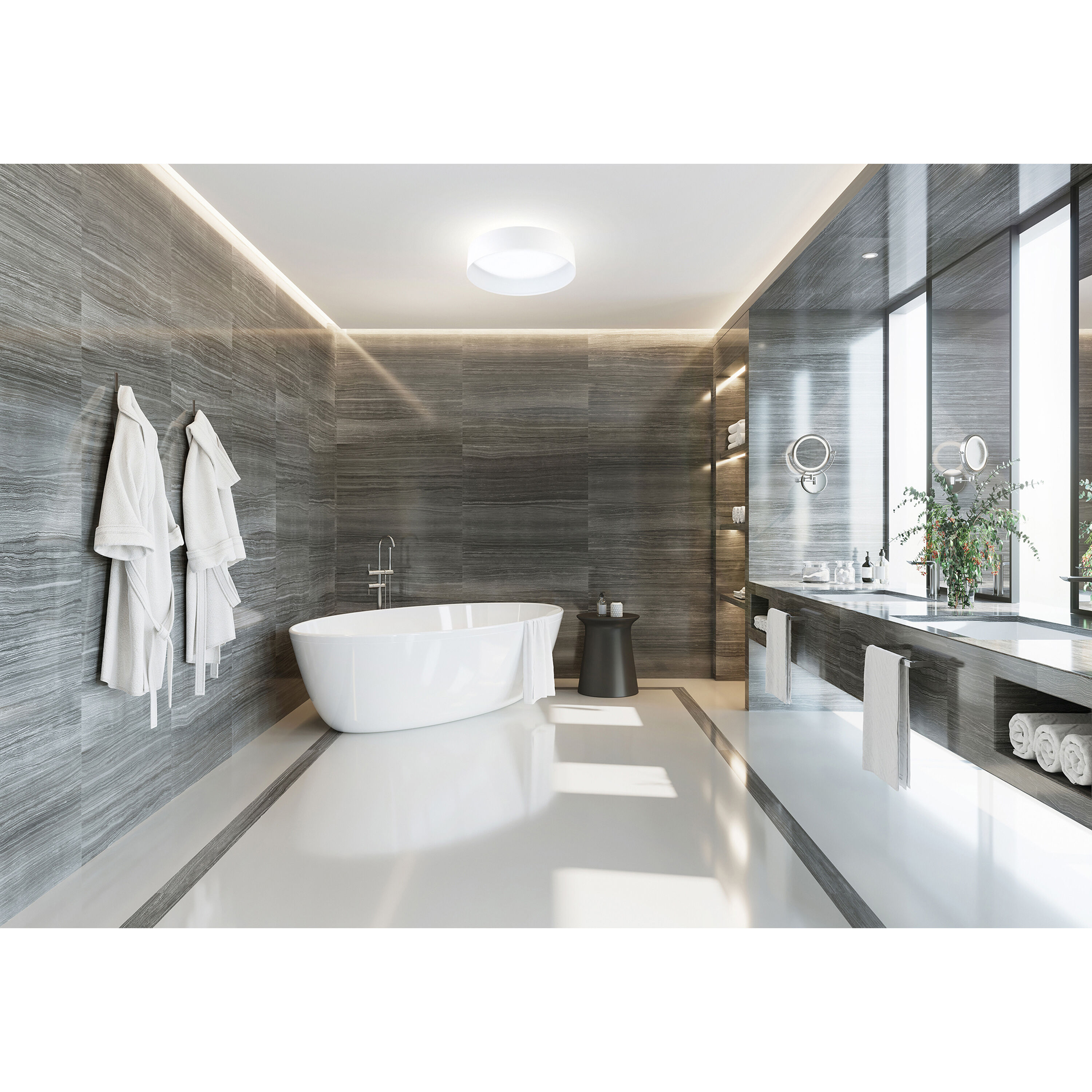 Ester 1 Light 14 inch White Flush Mount Ceiling Light