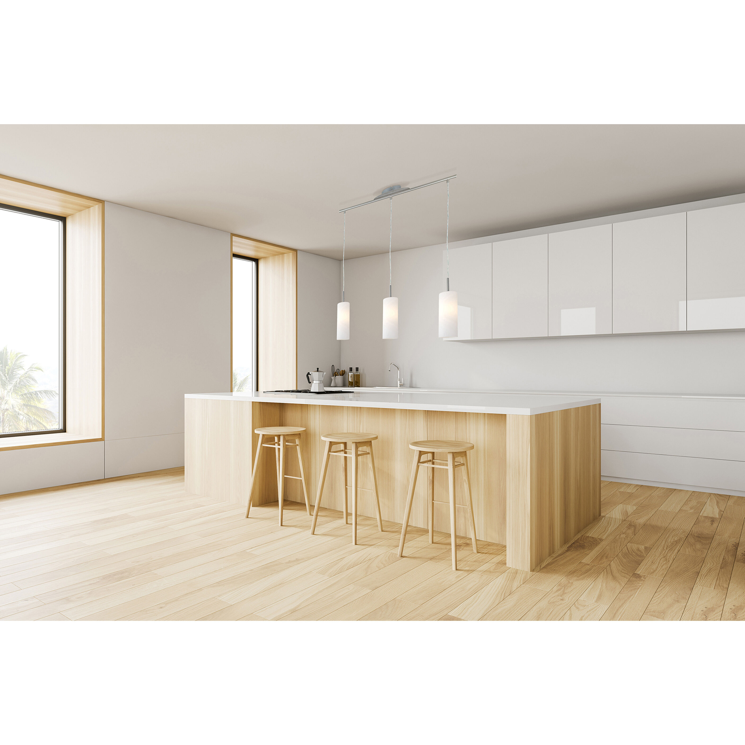 Troy 3 3 Light 28.35 inch Matte Nickel Linear Pendant Ceiling Light