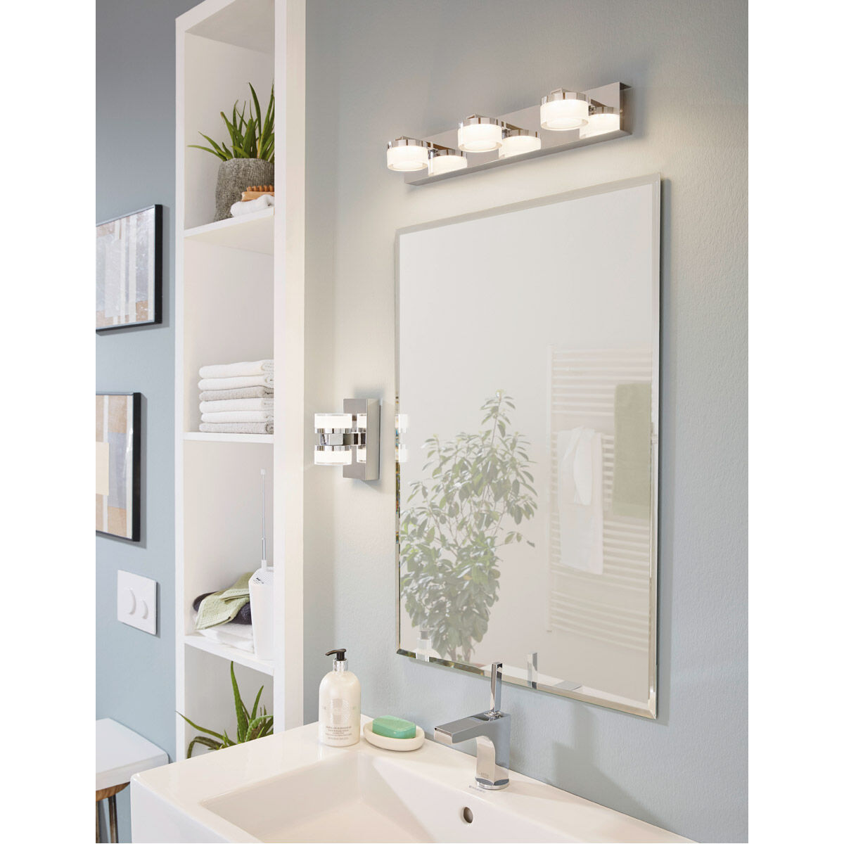 Eglo 94653A Romendo LED 18 inch Chrome Vanity Light Wall Light