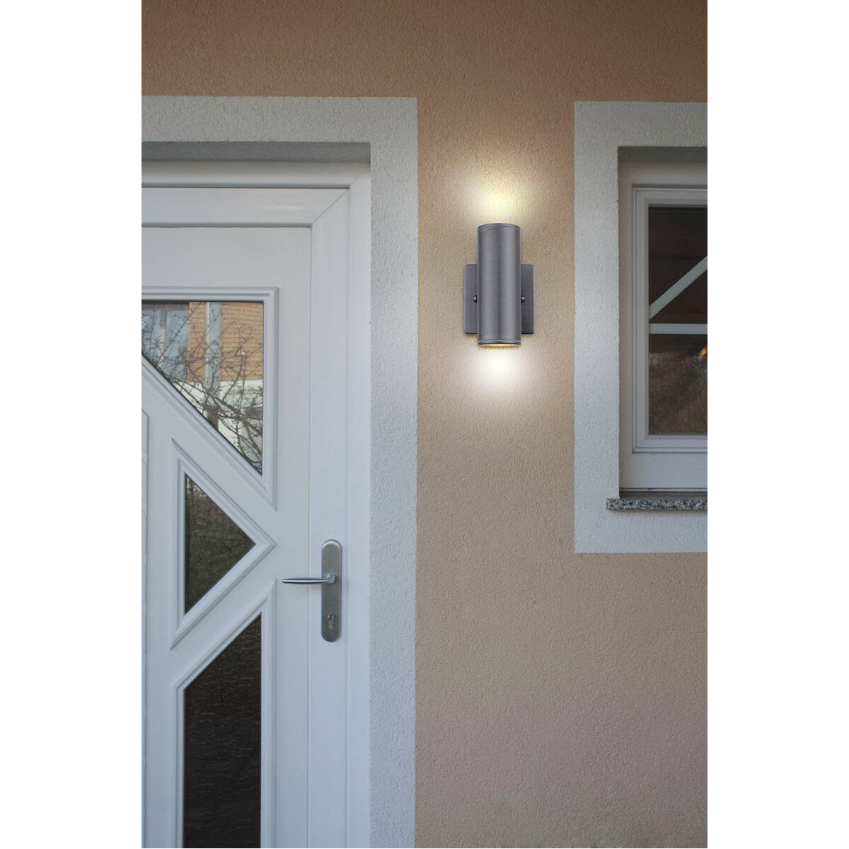 Riga 1 Light 6 inch Anthracite Outdoor Wall Light