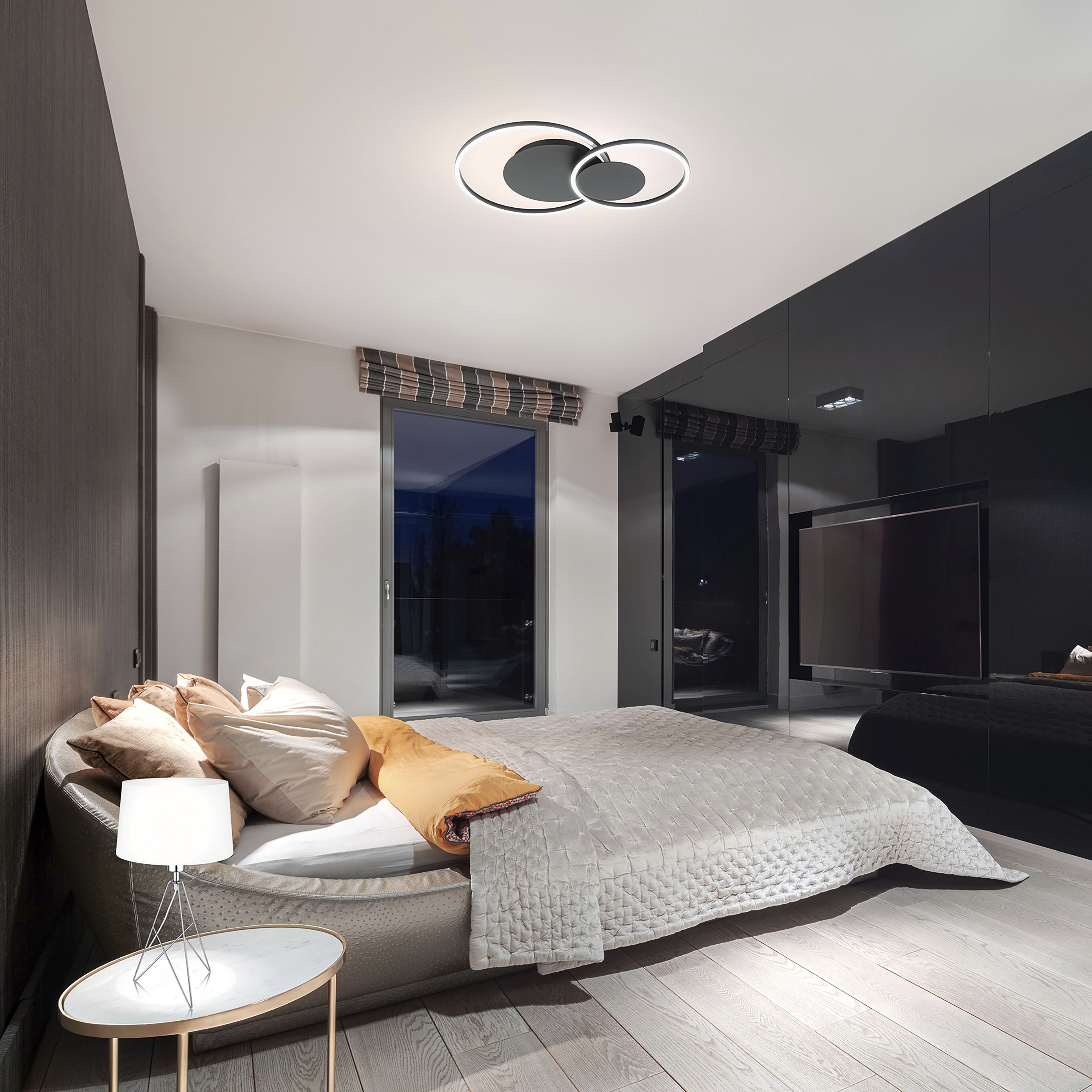 Palma 2 Light 15.75 inch Structured Black Ceiling Light