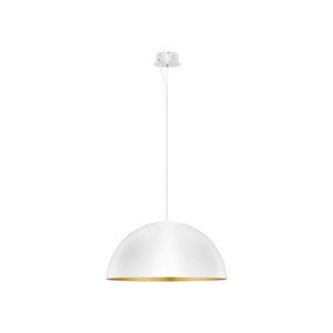 Gaetano LED 32 inch White Gold/Leaf Bowl Pendant Ceiling Light